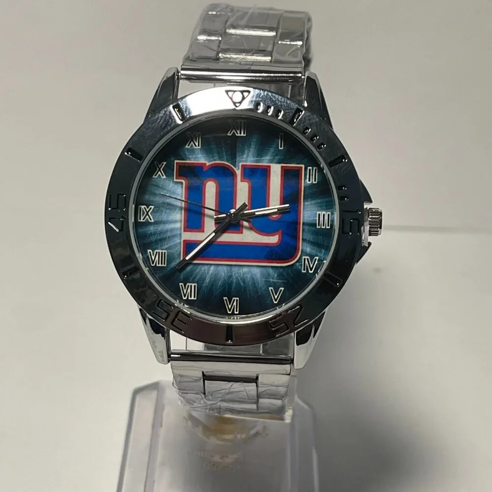 New York Giants NFL Team Logo Men's Stainless-Steel Silver Watch NEW